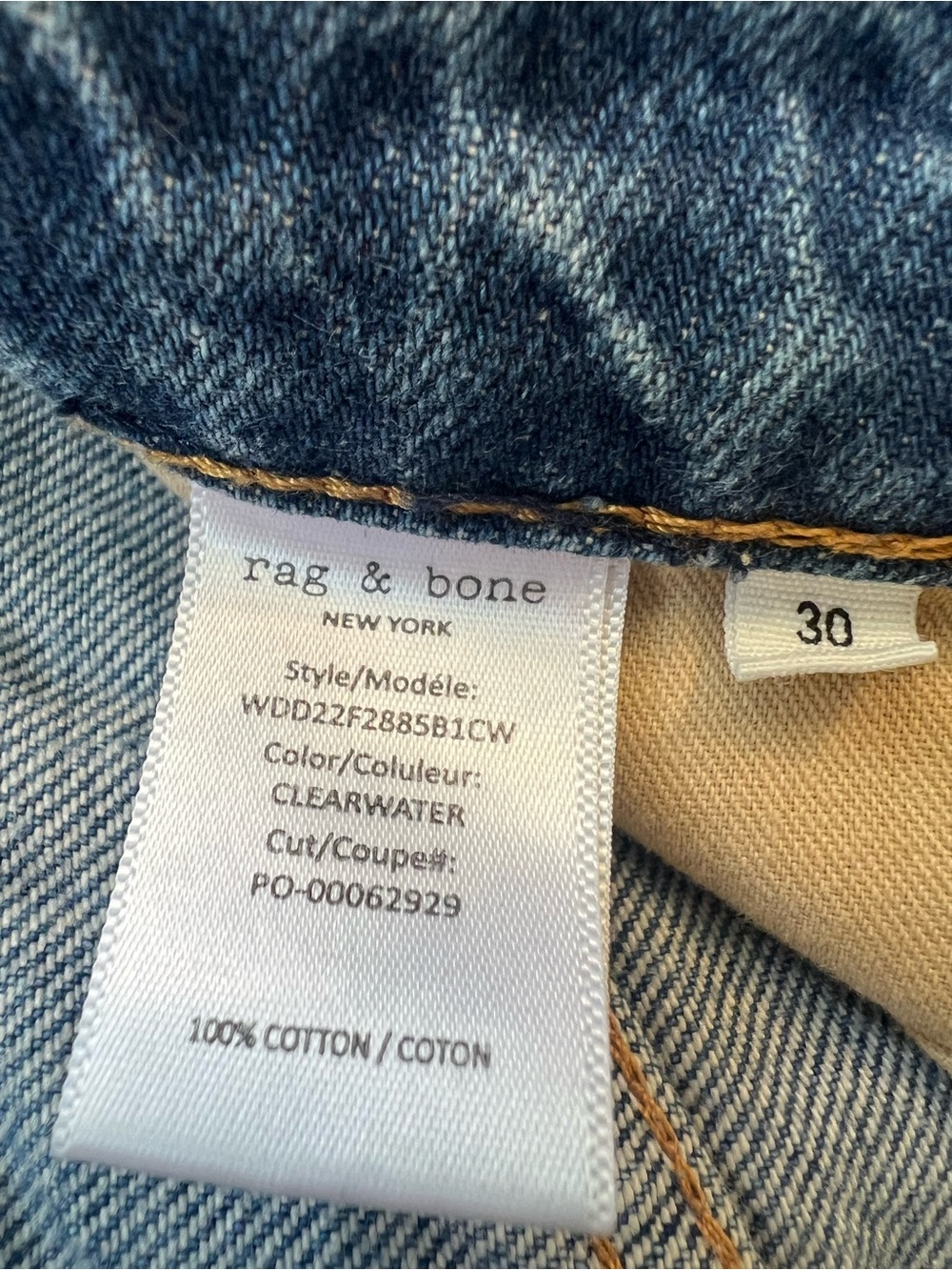 Rag & Bone Wide Leg Jeans Size 30x30 Clearwater Blue Maya High Rise Button Fly - Picture 7 of 12